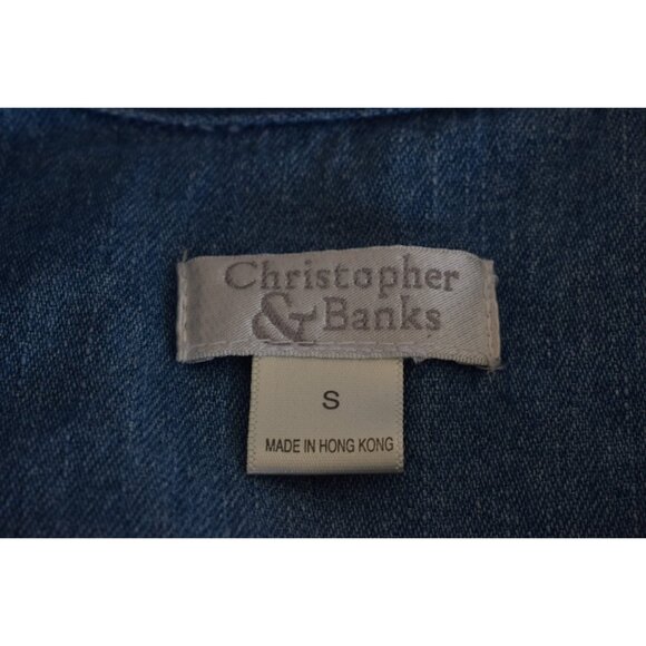 Vintage Christopher &‎ Banks Blue Denim Cotton Sleeveless Dress | size S - Picture 8 of 10